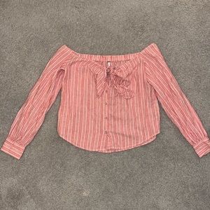 Free People - Off The Shoulder Tie Shirt